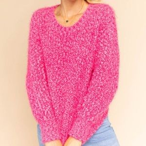 Gilli Pink Popcorn Knit Sweater